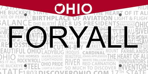 FORYALL Ohio License Plate