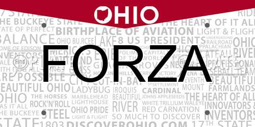 FORZA Ohio License Plate
