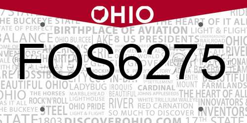 FOS6275 Ohio License Plate