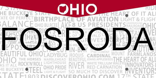 FOSRODA Ohio License Plate