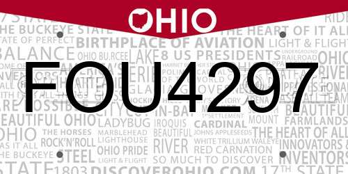 FOU4297 Ohio License Plate