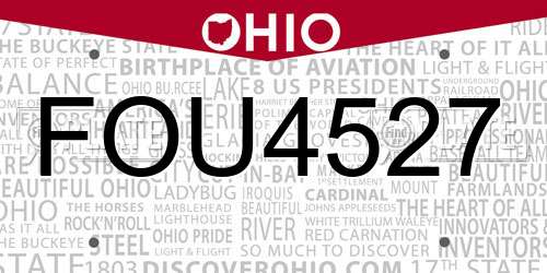 FOU4527 Ohio License Plate