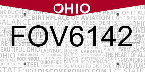FOV6142 Ohio License Plate