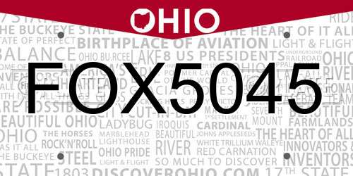 FOX5045 Ohio License Plate