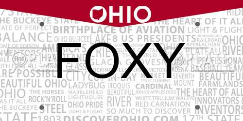 FOXY Ohio License Plate