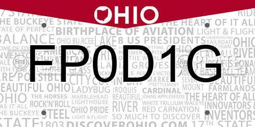 FP0D1G Ohio License Plate
