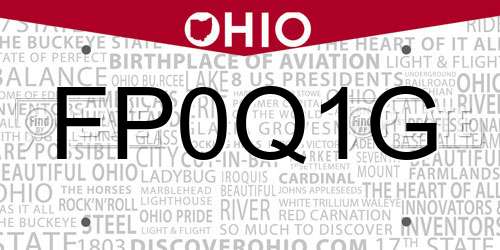 FP0Q1G Ohio License Plate