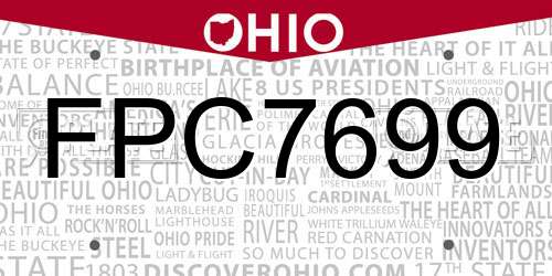 FPC7699 Ohio License Plate