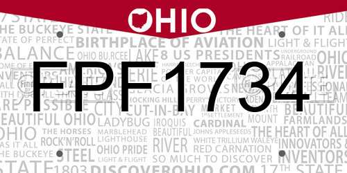 FPF1734 Ohio License Plate
