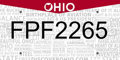 FPF2265 Ohio License Plate