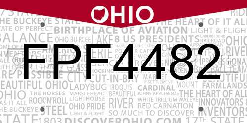 FPF4482 Ohio License Plate