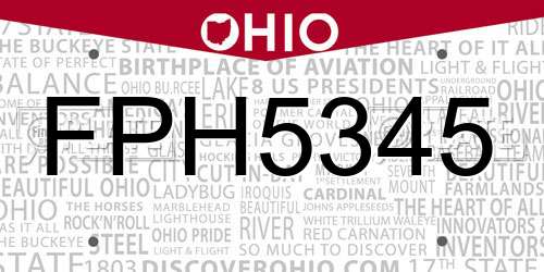 FPH5345 Ohio License Plate