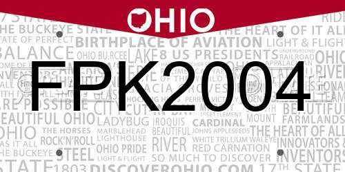 FPK2004 Ohio License Plate