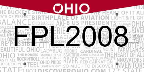 FPL2008 Ohio License Plate
