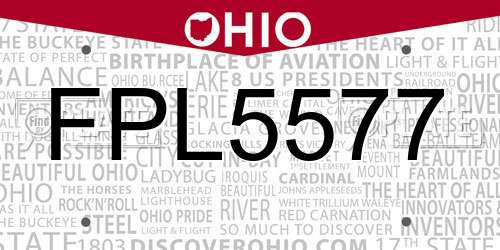 FPL5577 Ohio License Plate