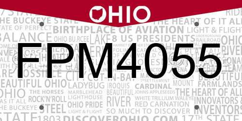 FPM4055 Ohio License Plate