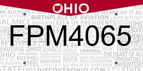 FPM4065 Ohio License Plate