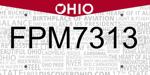 FPM7313 Ohio License Plate
