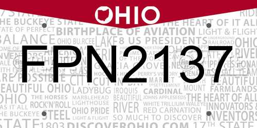 FPN2137 Ohio License Plate