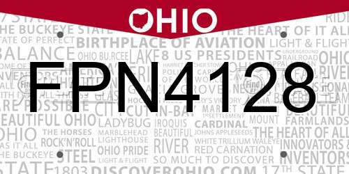 FPN4128 Ohio License Plate