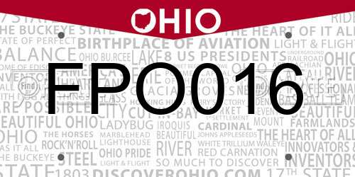 FPO016 Ohio License Plate
