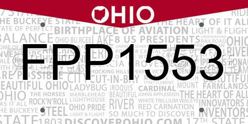 FPP1553 Ohio License Plate