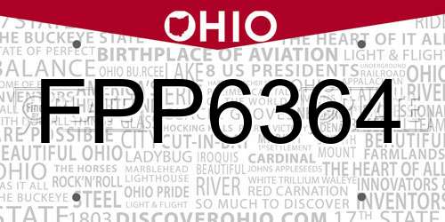 FPP6364 Ohio License Plate