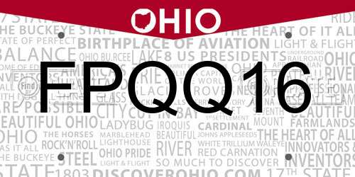 FPQQ16 Ohio License Plate