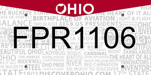 FPR1106 Ohio License Plate