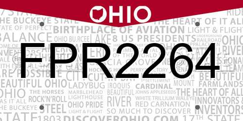 FPR2264 Ohio License Plate
