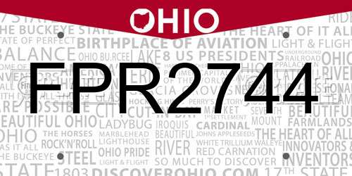 FPR2744 Ohio License Plate