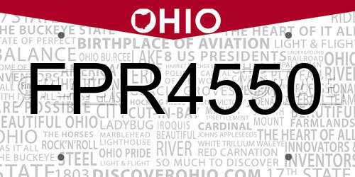 FPR4550 Ohio License Plate