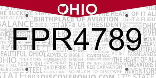 FPR4789 Ohio License Plate