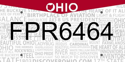 FPR6464 Ohio License Plate