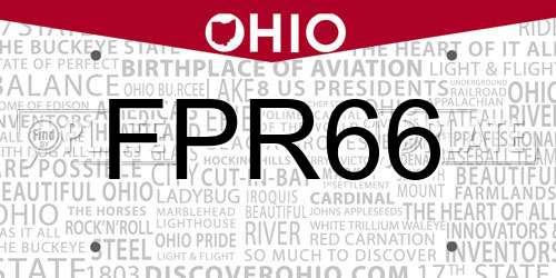 FPR66 Ohio License Plate