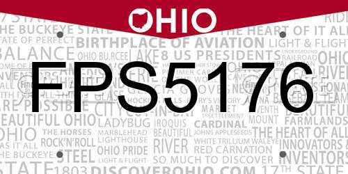 FPS5176 Ohio License Plate