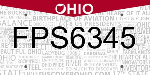 FPS6345 Ohio License Plate