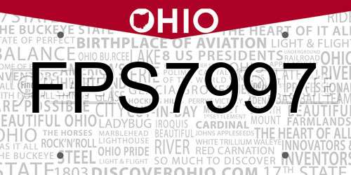 FPS7997 Ohio License Plate
