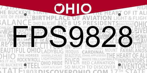 FPS9828 Ohio License Plate