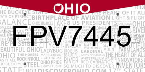 FPV7445 Ohio License Plate