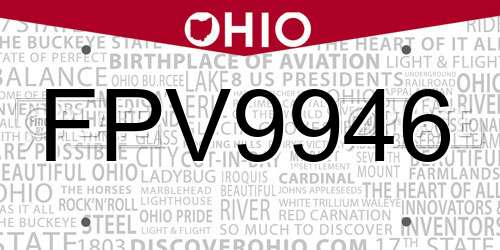FPV9946 Ohio License Plate