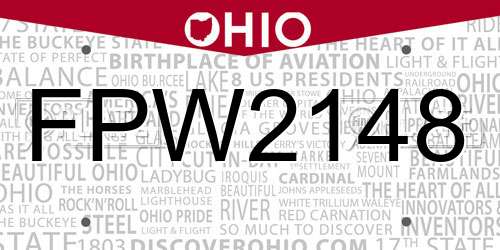 FPW2148 Ohio License Plate
