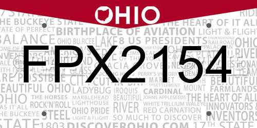 FPX2154 Ohio License Plate