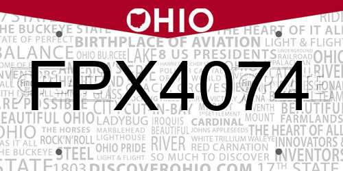 FPX4074 Ohio License Plate