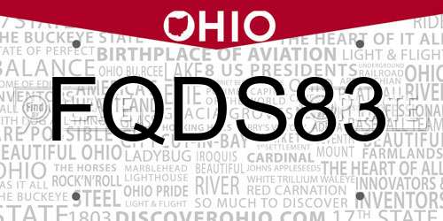 FQDS83 Ohio License Plate