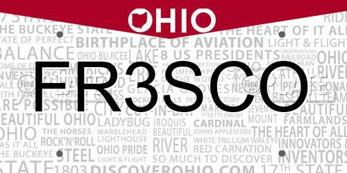 FR3SCO Ohio License Plate