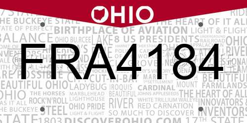 FRA4184 Ohio License Plate