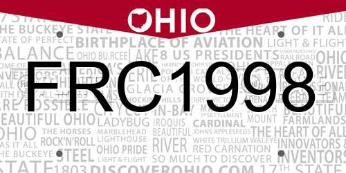 FRC1998 Ohio License Plate