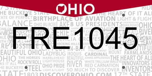 FRE1045 Ohio License Plate