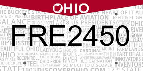 FRE2450 Ohio License Plate
